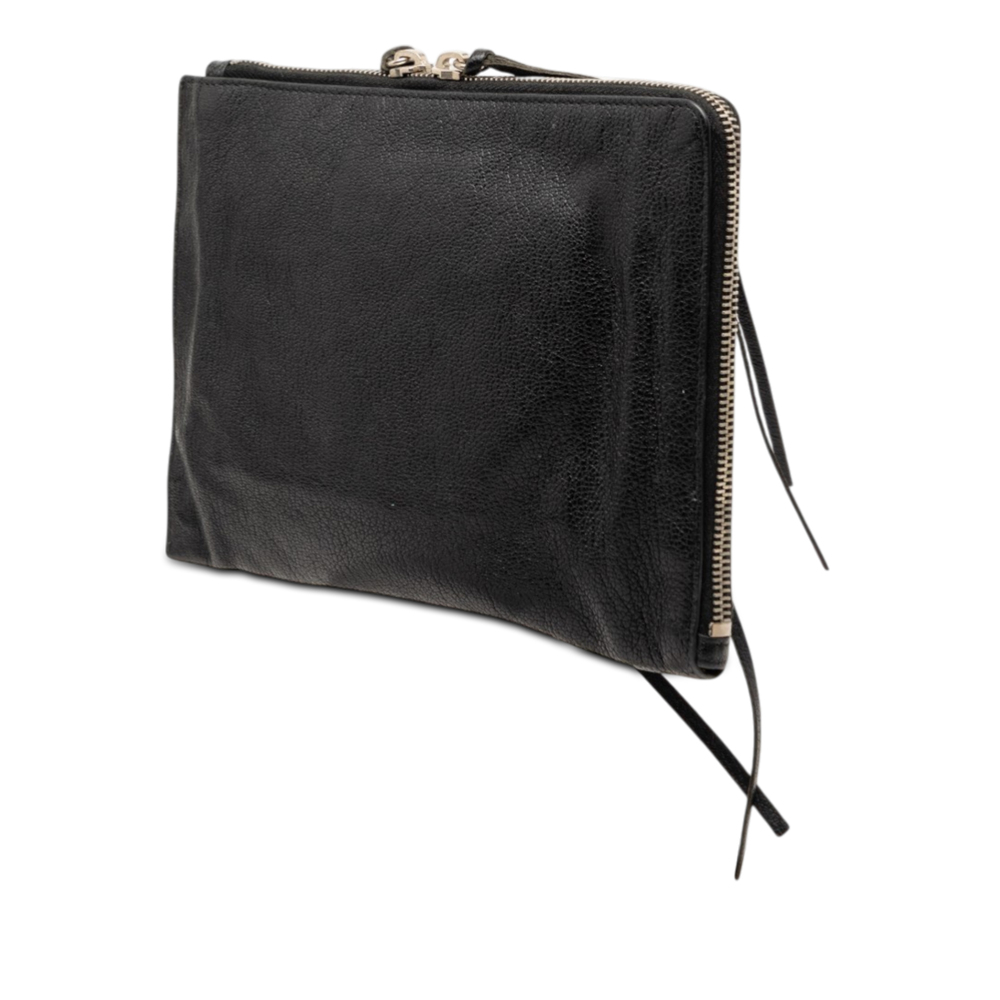 Pre-Loved Balenciaga Chevre Motocross Classic Metallic Edge Clutch - Picture 2 of 7